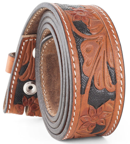 HOTF&L CLASSIC Western Belt without buckle for men – Full Grain Leather Cowboy Belts for jeans - One Piece Leather strap belt