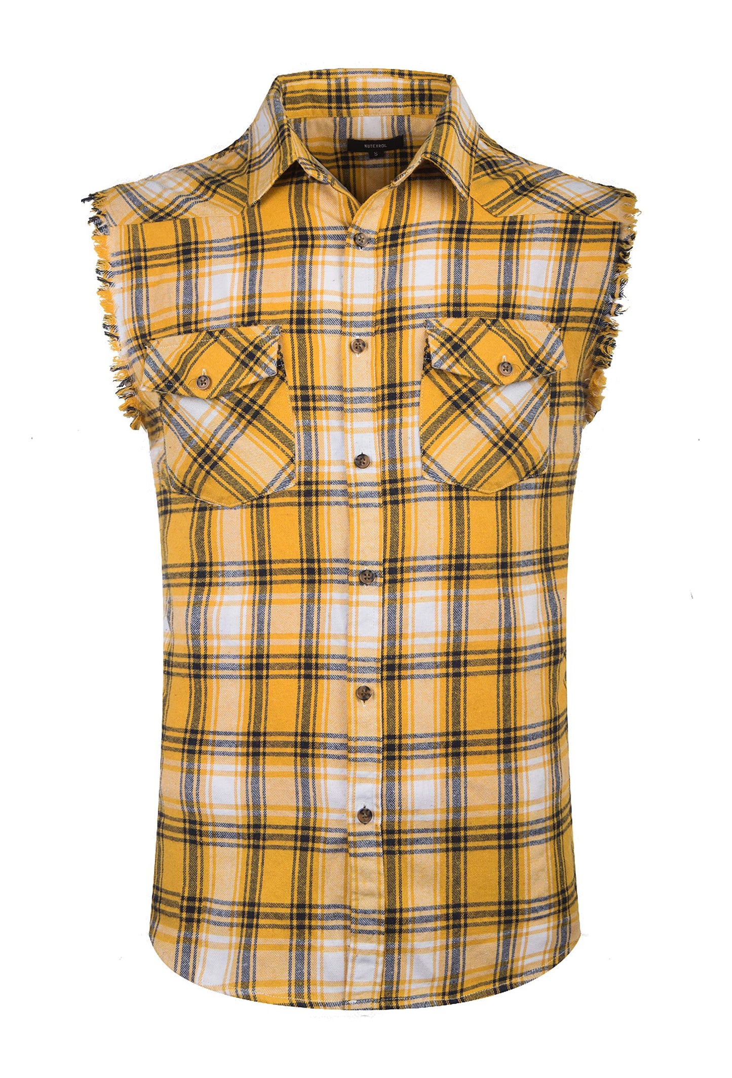 HOTMen's Casual Flannel Plaid Shirt Sleeveless Plus Size Vest