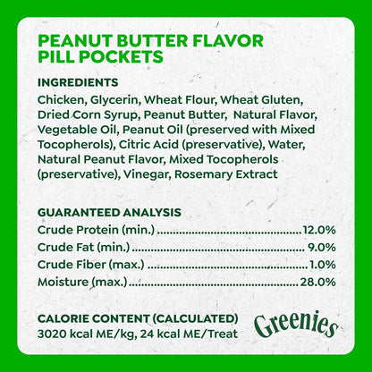 HOTGreenies Pill Pockets Large Size Dog Treats, Peanut Butter, 15.8 oz | Vet-recommended, capsule size, low calorie, odor masking, stress- and mess-free medication experience