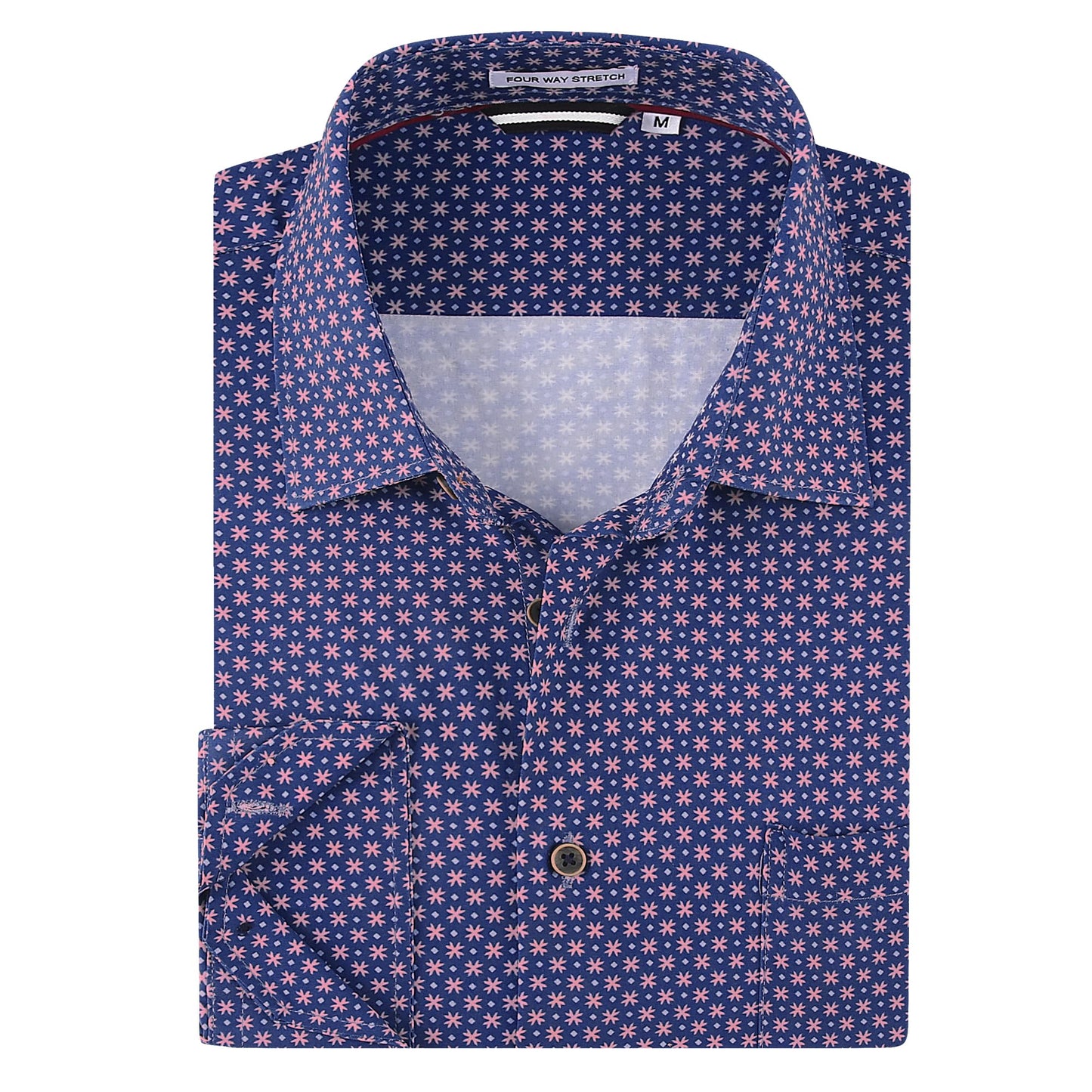 HOTAlex Vando Mens Printed Dress Shirts Regular Fit Casual Button Down Shirt | Wrinkle resistant, Machine washable, Contrast on inner collar & cuff, True-to-size cut, Business & Daily, Easy outfit pairing
