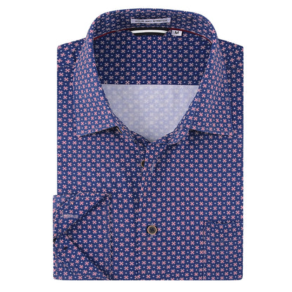 HOTAlex Vando Mens Printed Dress Shirts Regular Fit Casual Button Down Shirt | Wrinkle resistant, Machine washable, Contrast on inner collar & cuff, True-to-size cut, Business & Daily, Easy outfit pairing
