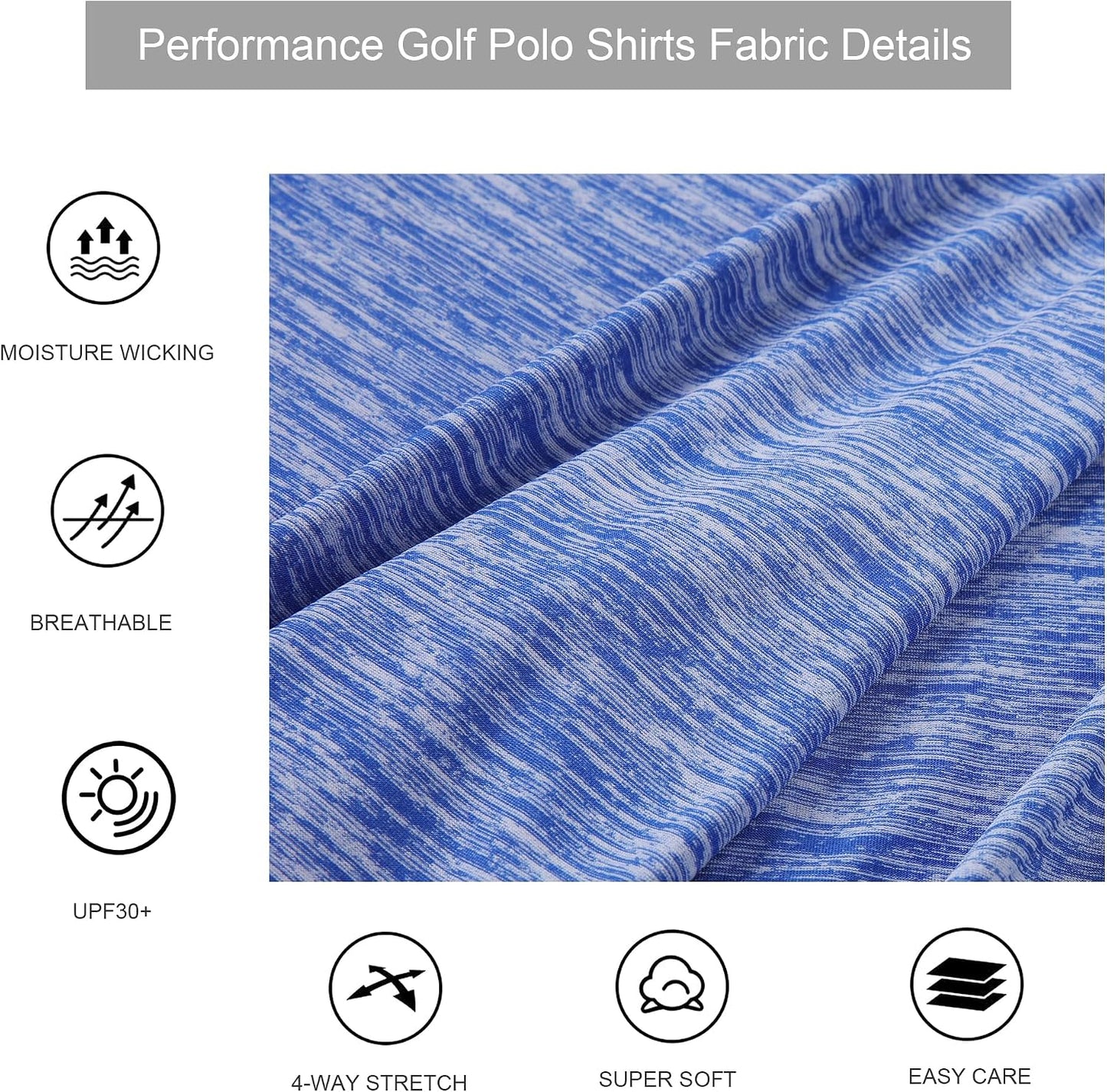HOTAlex Vando Mens Golf Shirt Moisture Wicking Quick-Dry Short Sleeve Polo | UPF40,Soft & stretch,Sweat resistant,Multi-scene sports & office apparel