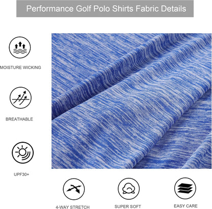 HOTAlex Vando Mens Golf Shirt Moisture Wicking Quick-Dry Short Sleeve Polo | UPF40,Soft & stretch,Sweat resistant,Multi-scene sports & office apparel
