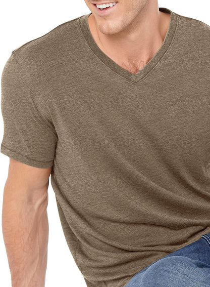 HOTLucky Brand Men's Venice Burnout V Neck Tee
