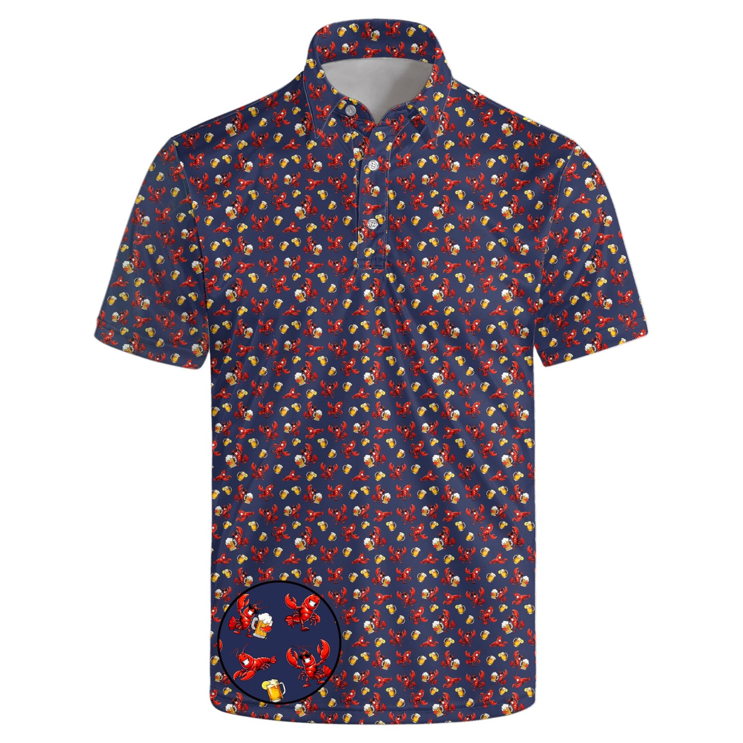 HOTGolf Polo Shirts for Men Funny Print Quick Dry Short Sleeve Performance Golf Shirts Moisture Wicking Polo Shirts