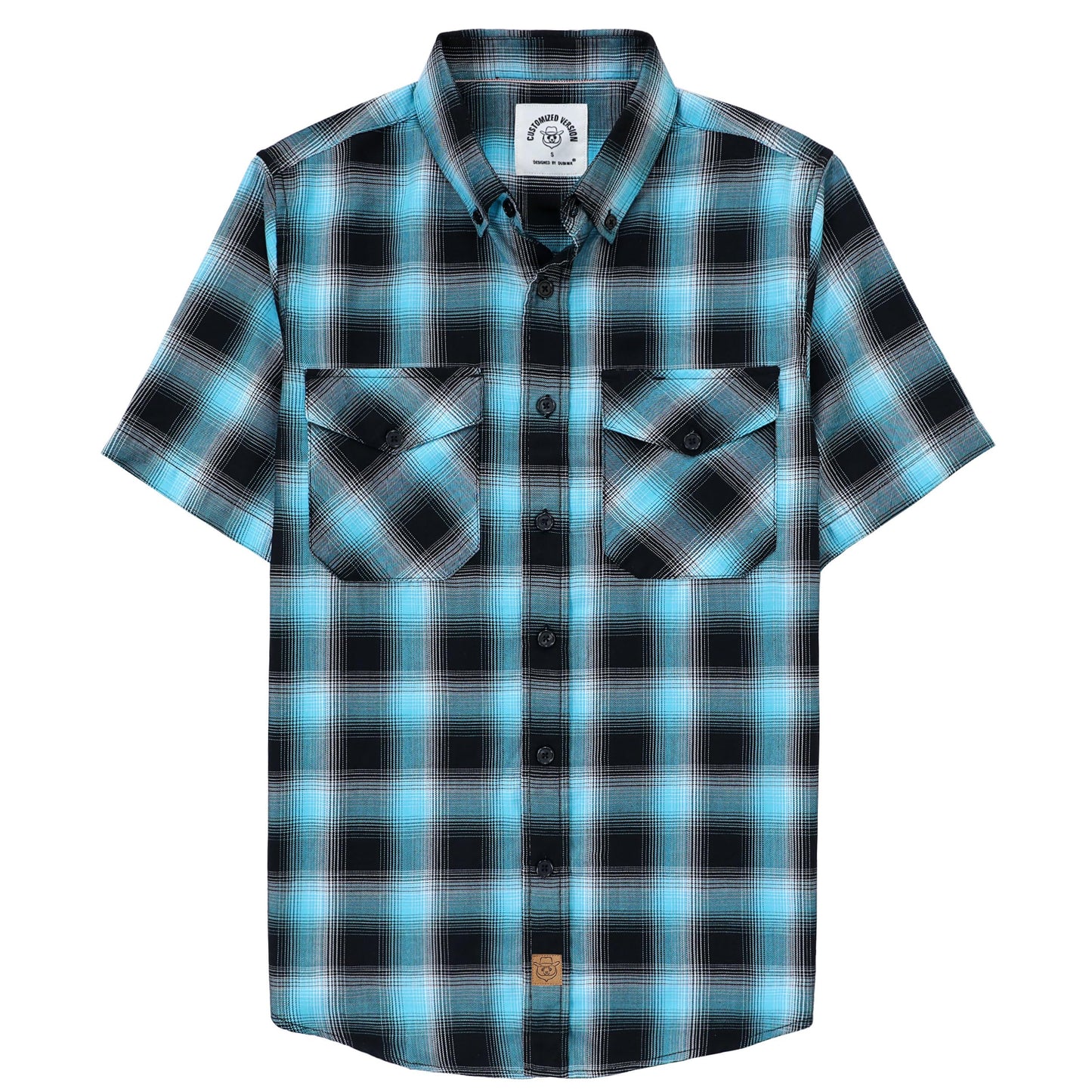 HOTDubinik® Mens Short Sleeve Button Down Two Pockets Soft Vintage Regular Fit Vintage Fishing Casual Shirts