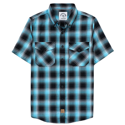 HOTDubinik® Mens Short Sleeve Button Down Two Pockets Soft Vintage Regular Fit Vintage Fishing Casual Shirts
