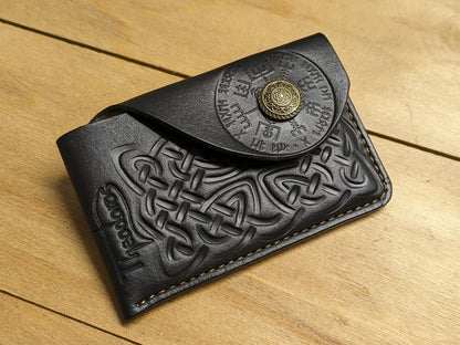 HOTTheodoros Handmade Full Grain Leather Card Holder Wallet for Men – Minimalist Front Pocket Slim Credit Card Holder Gift