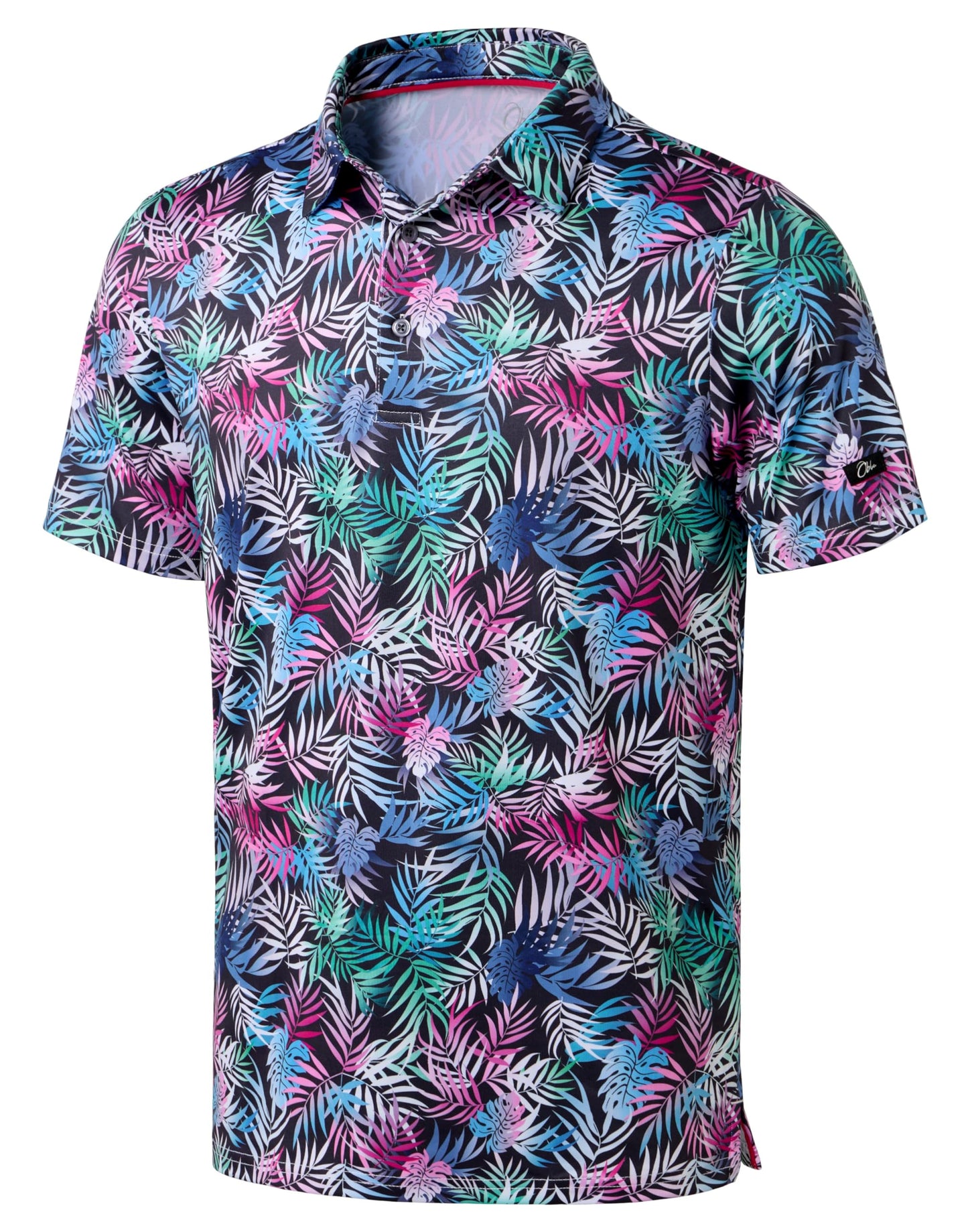HOTObla Mens Golf Polo Shirts Short Sleeve Dry Fit Performance Moisture Wicking Casual Print Collared Golf Shirts for Men