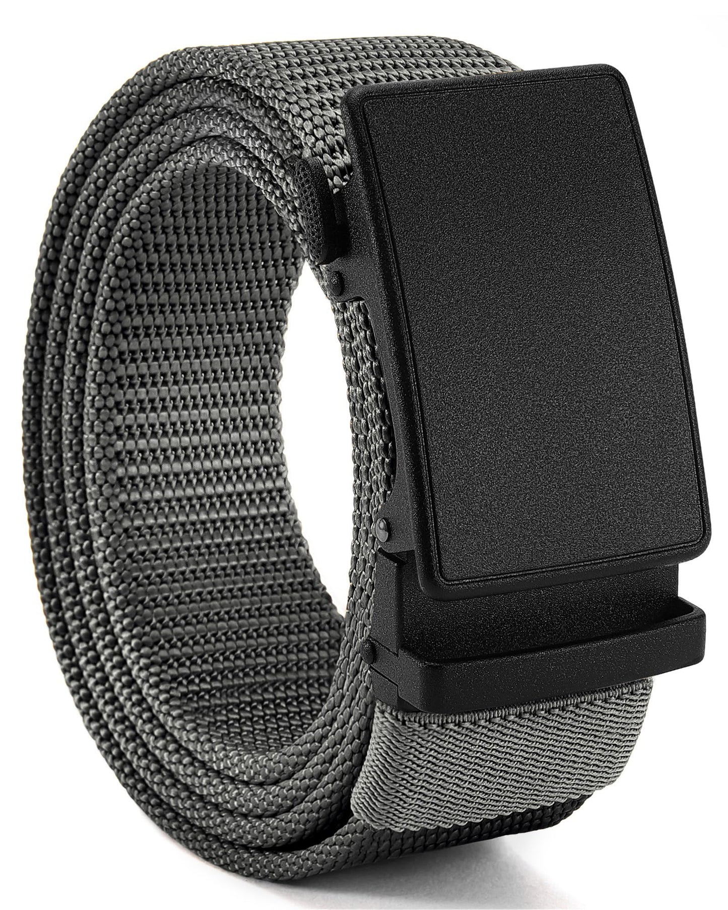 1.5" Nylon Ratchet Belts for Men - Adjustable Casual Work Belt with Slide Buckle - Trim to Fit