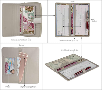 HOTBig Fat RFID Blocking Leather Organizer Checkbook Wallets For Women - Clutch