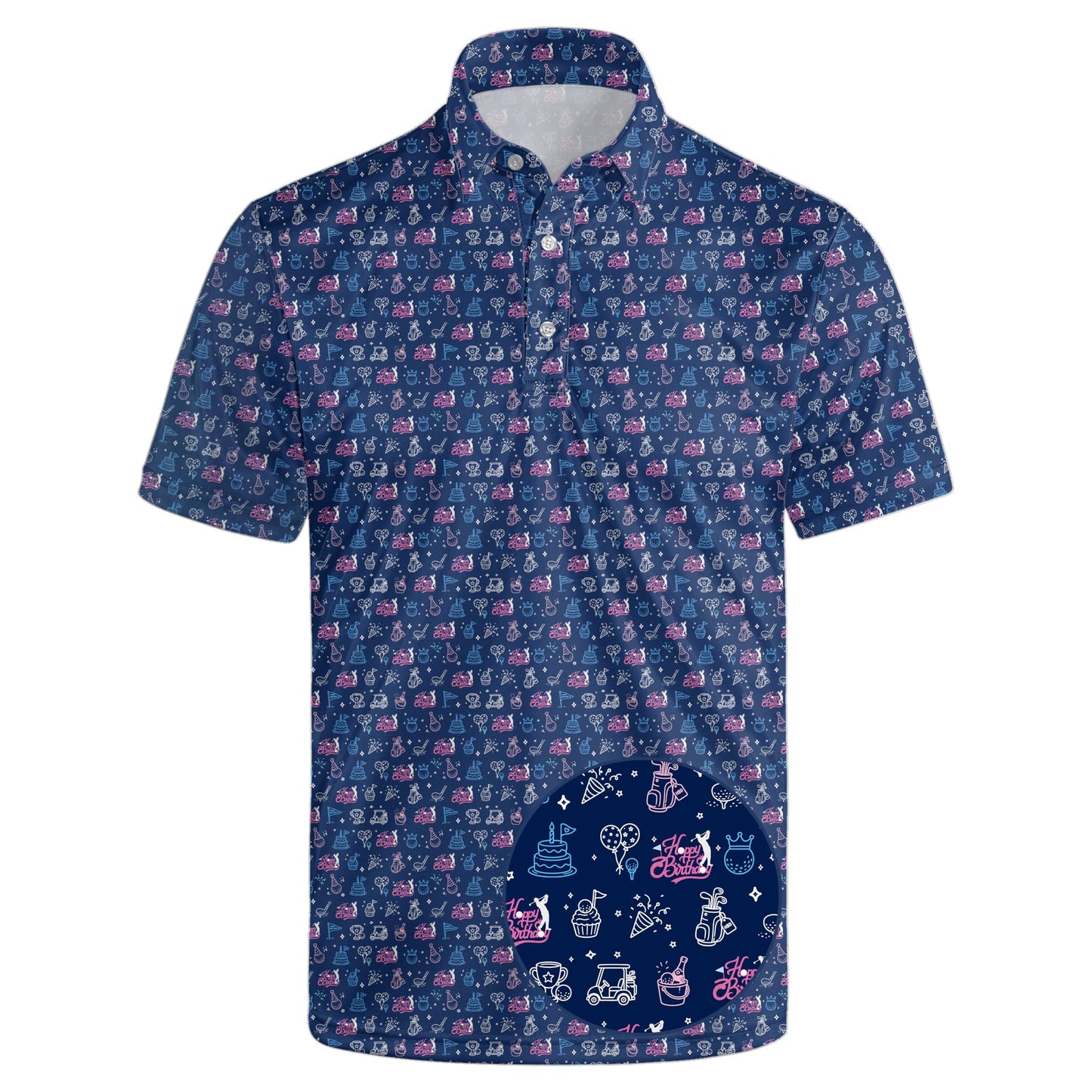 HOTGolf Polo Shirts for Men Funny Print Quick Dry Short Sleeve Performance Golf Shirts Moisture Wicking Polo Shirts