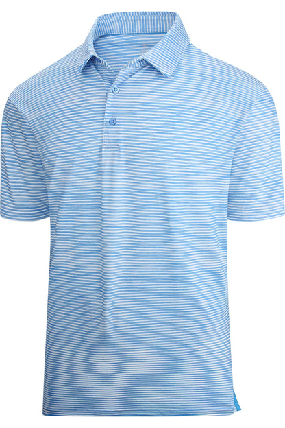 HOTEsabel.C Jacquard Golf Shirts for Men Dry Fit Short Sleeve Collared Polo | Moisture Wicking, Athletic Fit, 4-Way Stretch for Comfort, Wrinkle Free, Lightweight, Ideal for Golf, Casual & Work Wear
