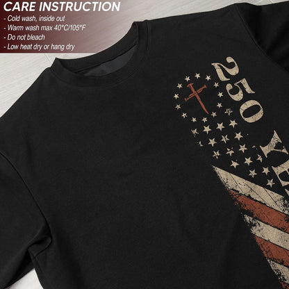 HOT250 Anniversary USA Shirt, Christian Shirts for Men | Celebrate your faith and American pride with our unique collection of cross-themed apparel and 250th anniversary shirts