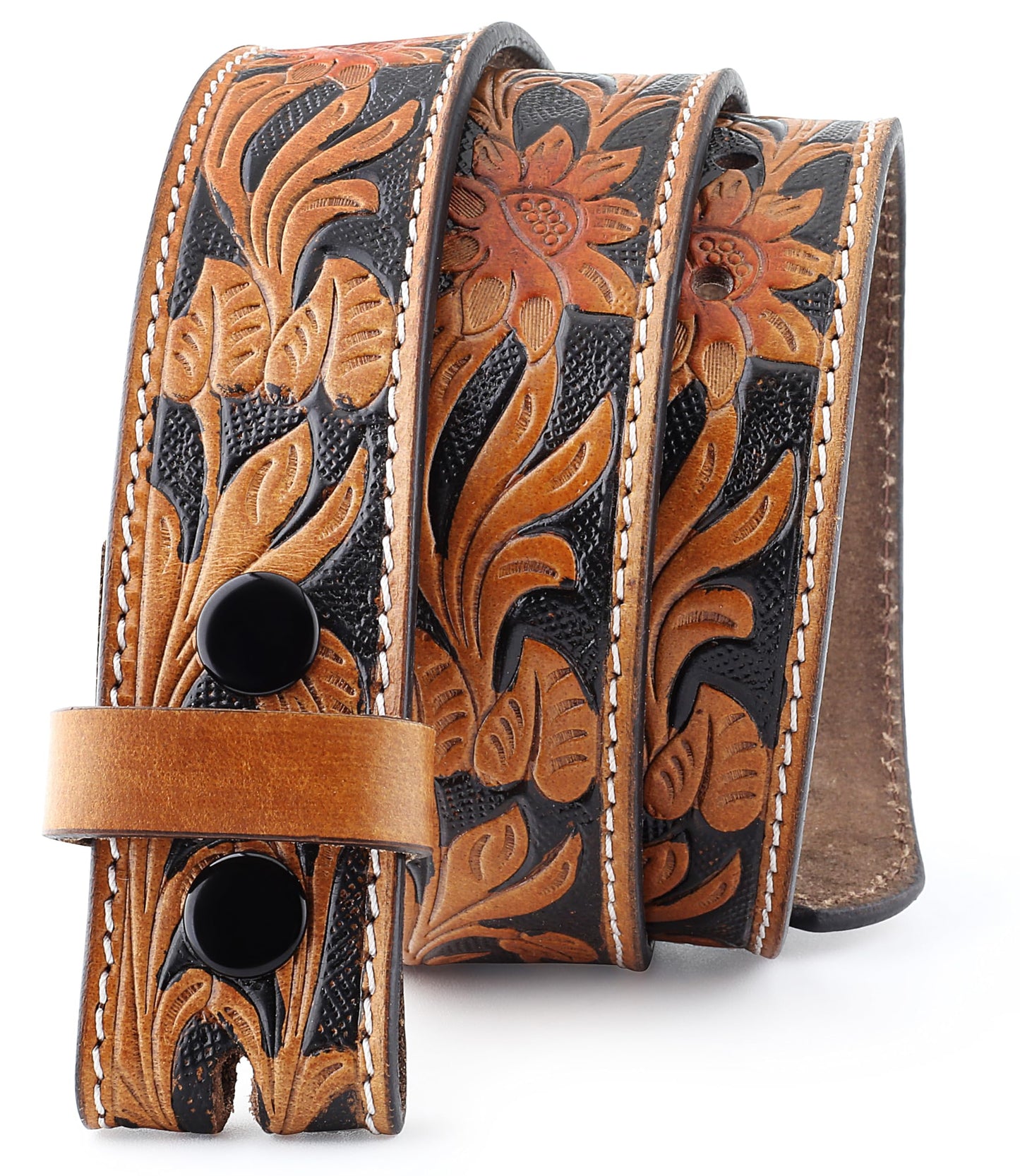 HOTF&L CLASSIC Western Belt without buckle for men – Full Grain Leather Cowboy Belts for jeans - One Piece Leather strap belt