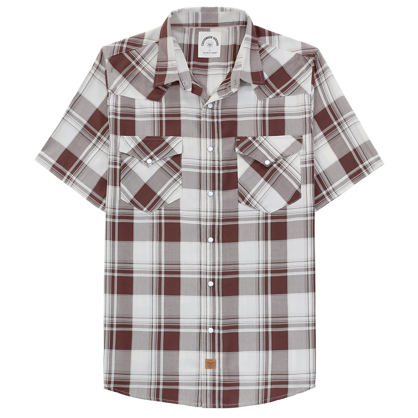 HOTDubinik® Viscose Made from Bamboo Mens Short Sleeve Shirts Plaid Shirt Western Cowboy Pearl Snap Casual Plaid Shirts for Men
