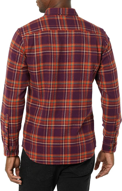 HOTAmazon Essentials Men's Slim-Fit Flannel Shirt, Long Sleeve Button Down Plaid