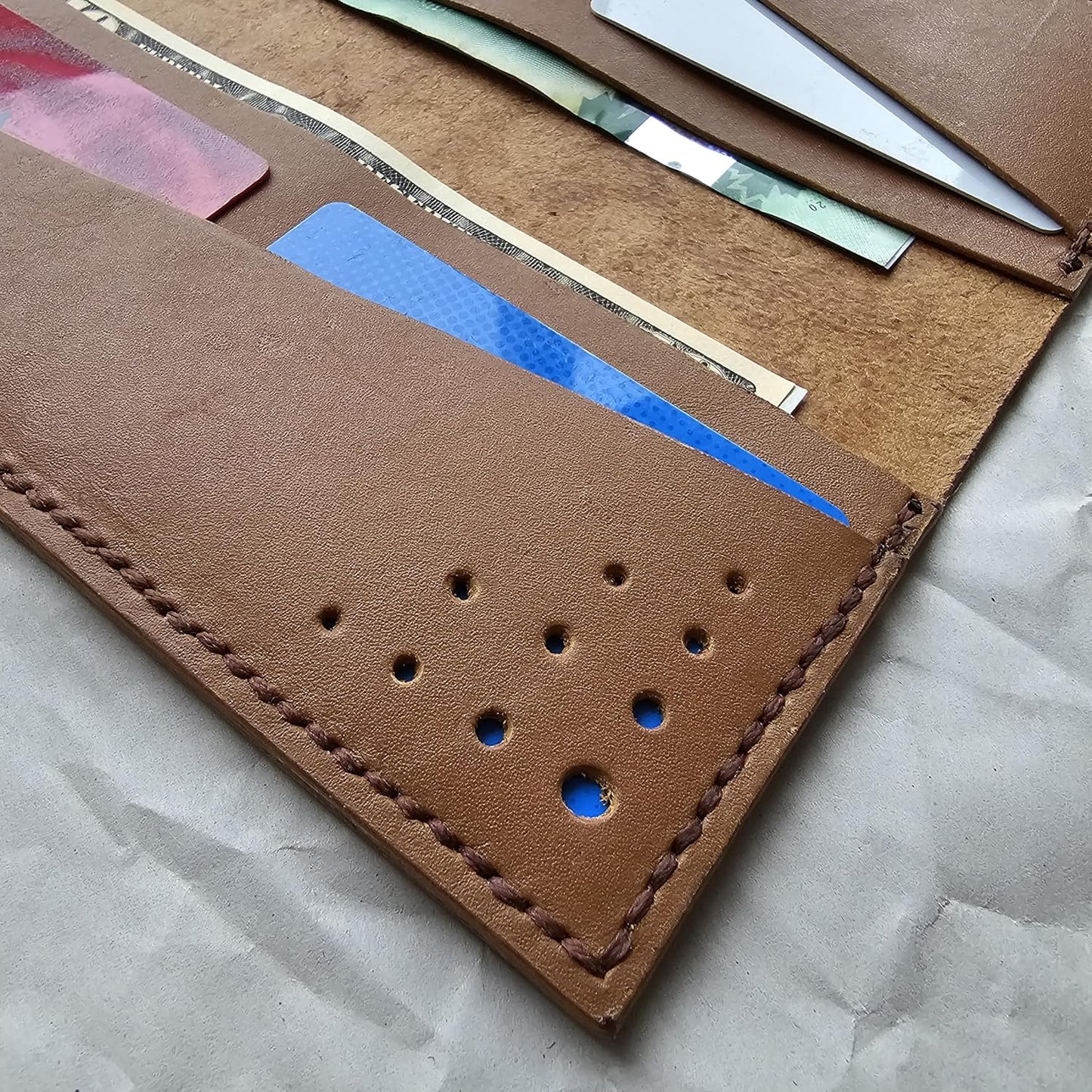 HOTHandmade Bifold Long Slim leather Wallets for women