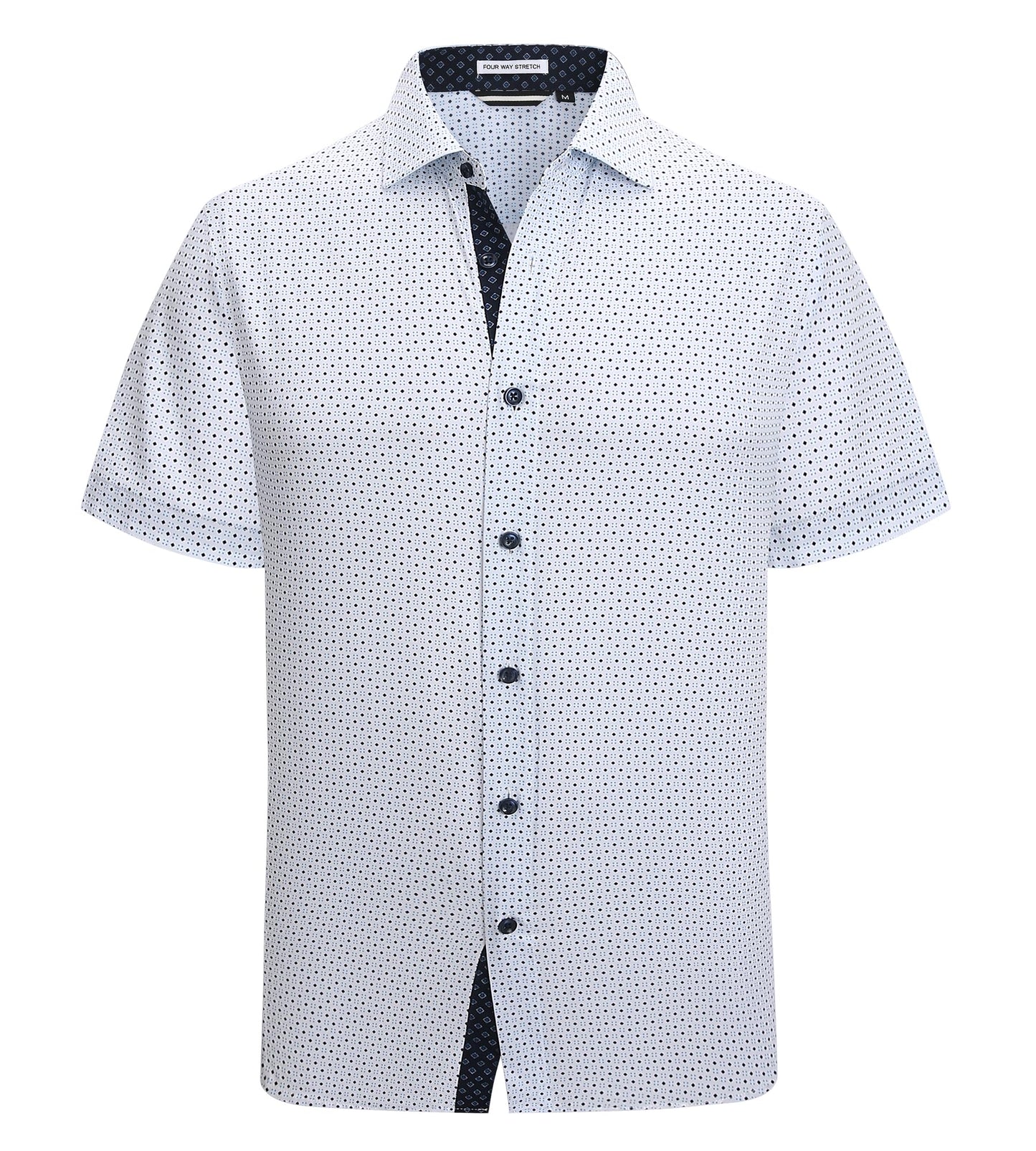 HOTAlex Vando Mens Printed Dress Shirts Easy Care Button Down Shirt | Four-way flexible weave, Inner collar & cuff contrast, Anti-wrinkle texture, Lightweight, Great present for male relatives