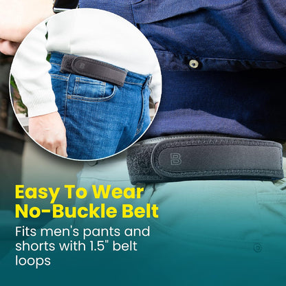 HOTBeltBro Pro For Men – Next Generation BeltPro Buckle-Free Elastic Belt With Ultra-Soft Edge Padding - Fits 1.5 IN Belt Loops