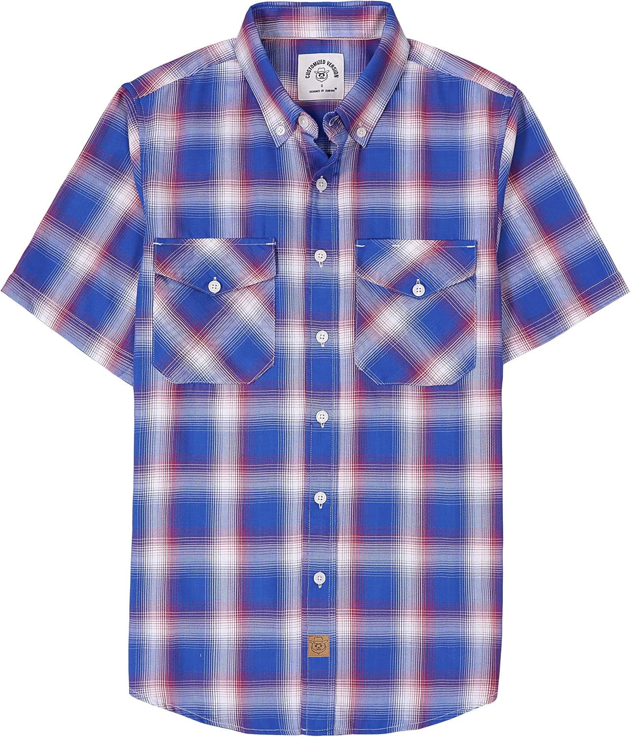 HOTDubinik® Mens Short Sleeve Button Down Two Pockets Soft Vintage Regular Fit Vintage Fishing Casual Shirts