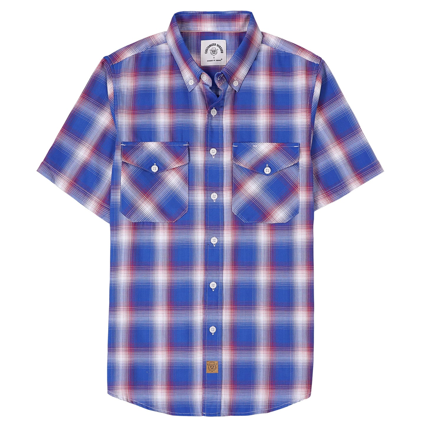 HOTDubinik® Mens Short Sleeve Button Down Two Pockets Soft Vintage Regular Fit Vintage Fishing Casual Shirts