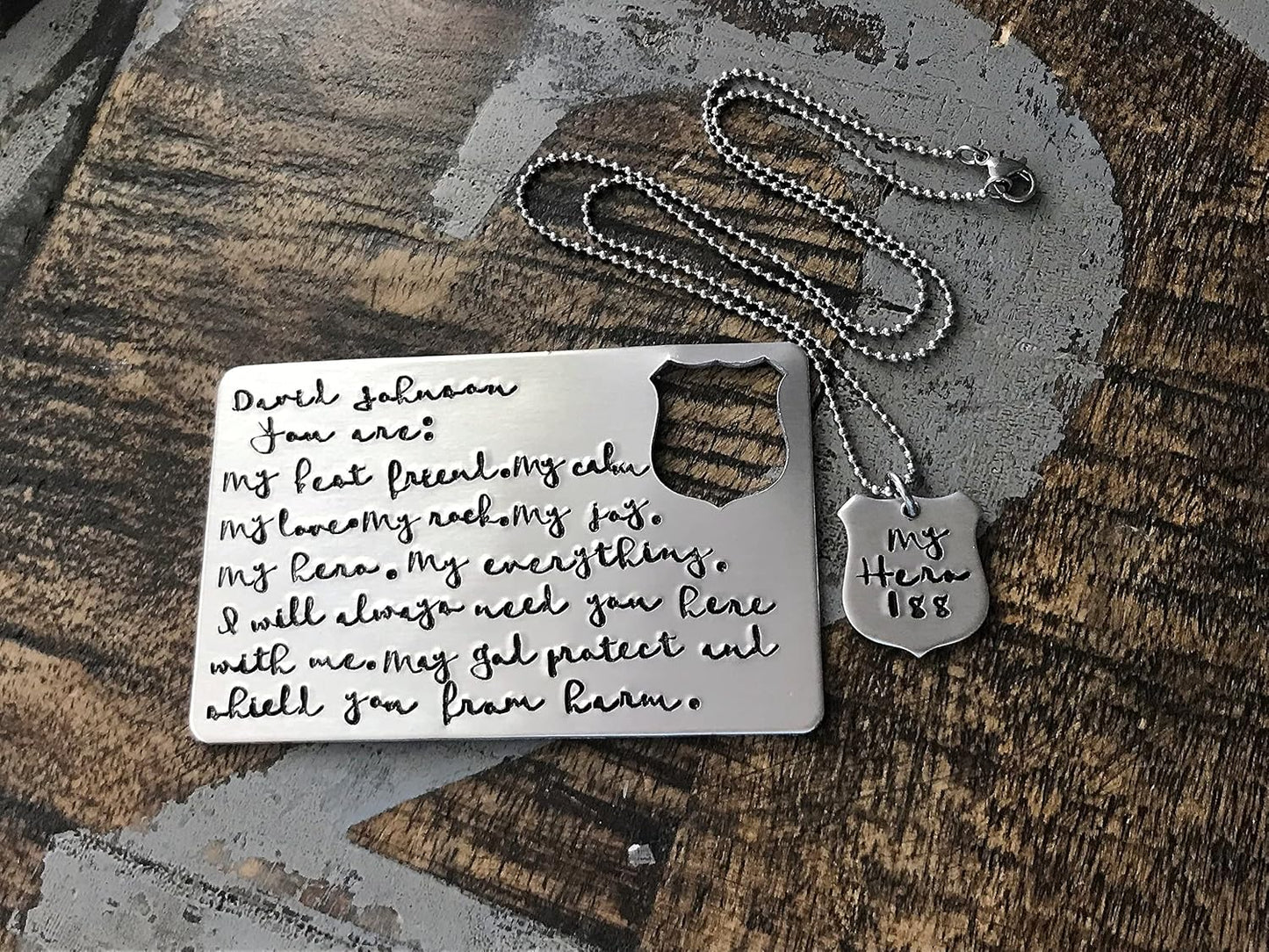 HOTCustom Police Badge Wallet Insert Police Wallet Card Badge Wallet Card Police Officer Gift Custom Wallet My Hero Gift Police Necklace