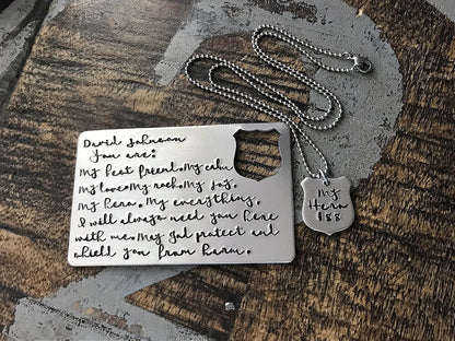 HOTCustom Police Badge Wallet Insert Police Wallet Card Badge Wallet Card Police Officer Gift Custom Wallet My Hero Gift Police Necklace