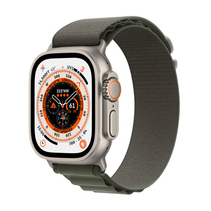 HOTApple Watch Ultra [GPS + Cellular 49mm] Titanium Case with Midnight Ocean Band, One Size (Renewed)
