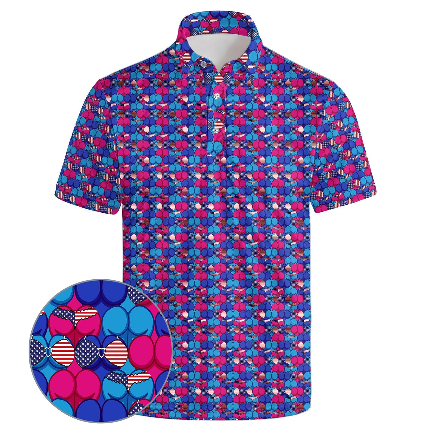 HOTGolf Polo Shirts for Men Funny Print Quick Dry Short Sleeve Performance Golf Shirts Moisture Wicking Polo Shirts