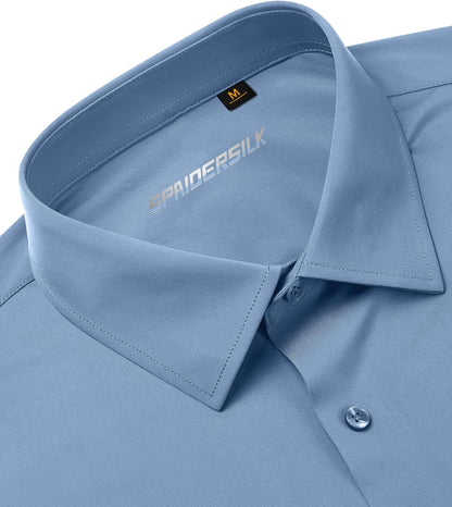 HOTLion Nardo Stretch Mens Dress Shirts Long Sleeve Slim Fit Dress Shirts for Men Muscle Fit Wrinkle Free Button Down Shirt