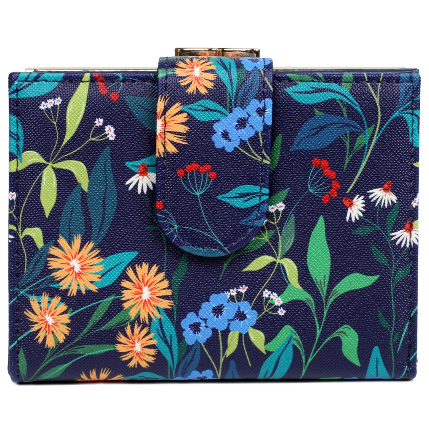 HOTJulia Buxton Women's RFID Blocking Wallet with 16 Card Slots & Coin Pocket, Snap Closure Trifold Purse Organizer,Classic Sage