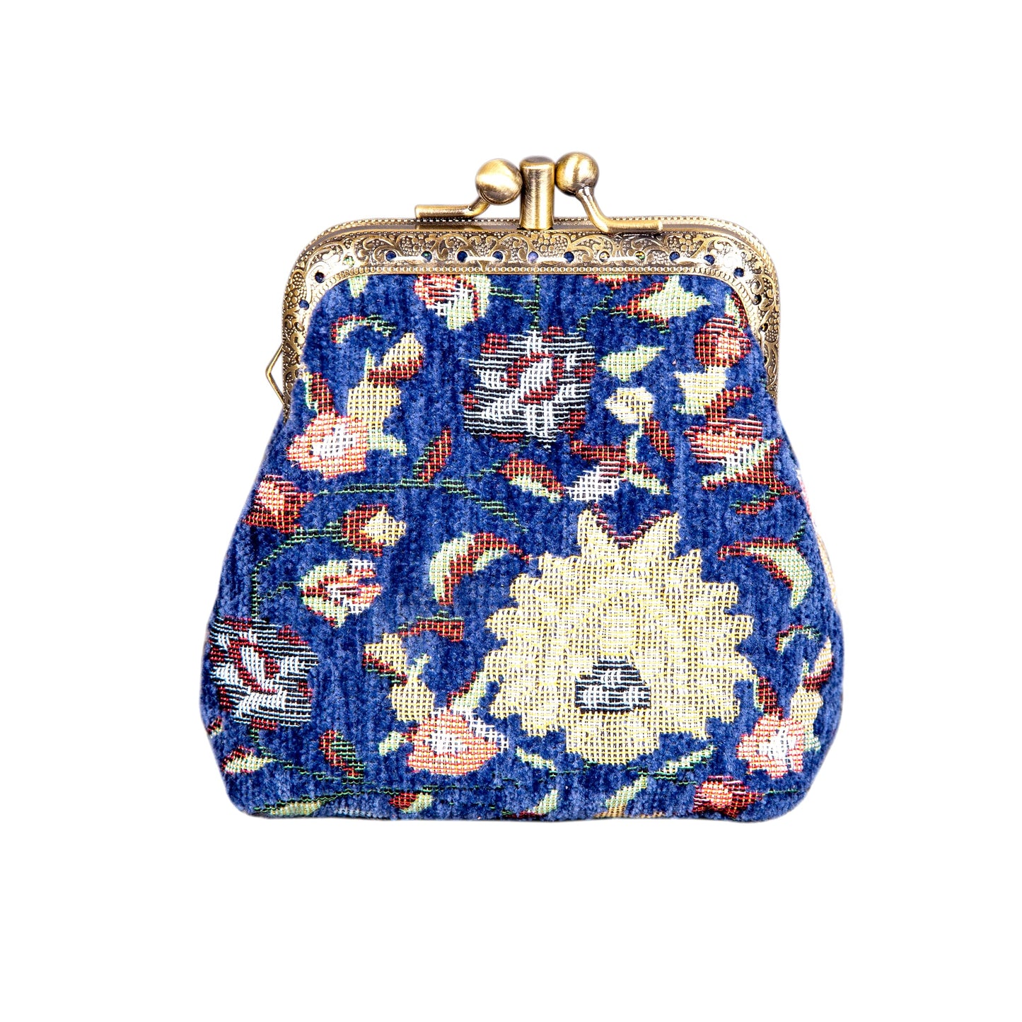 HOTCarpet Bag Double Kiss Clasp Coin Purse Pouch,Vintage Change Wallet Card Holder