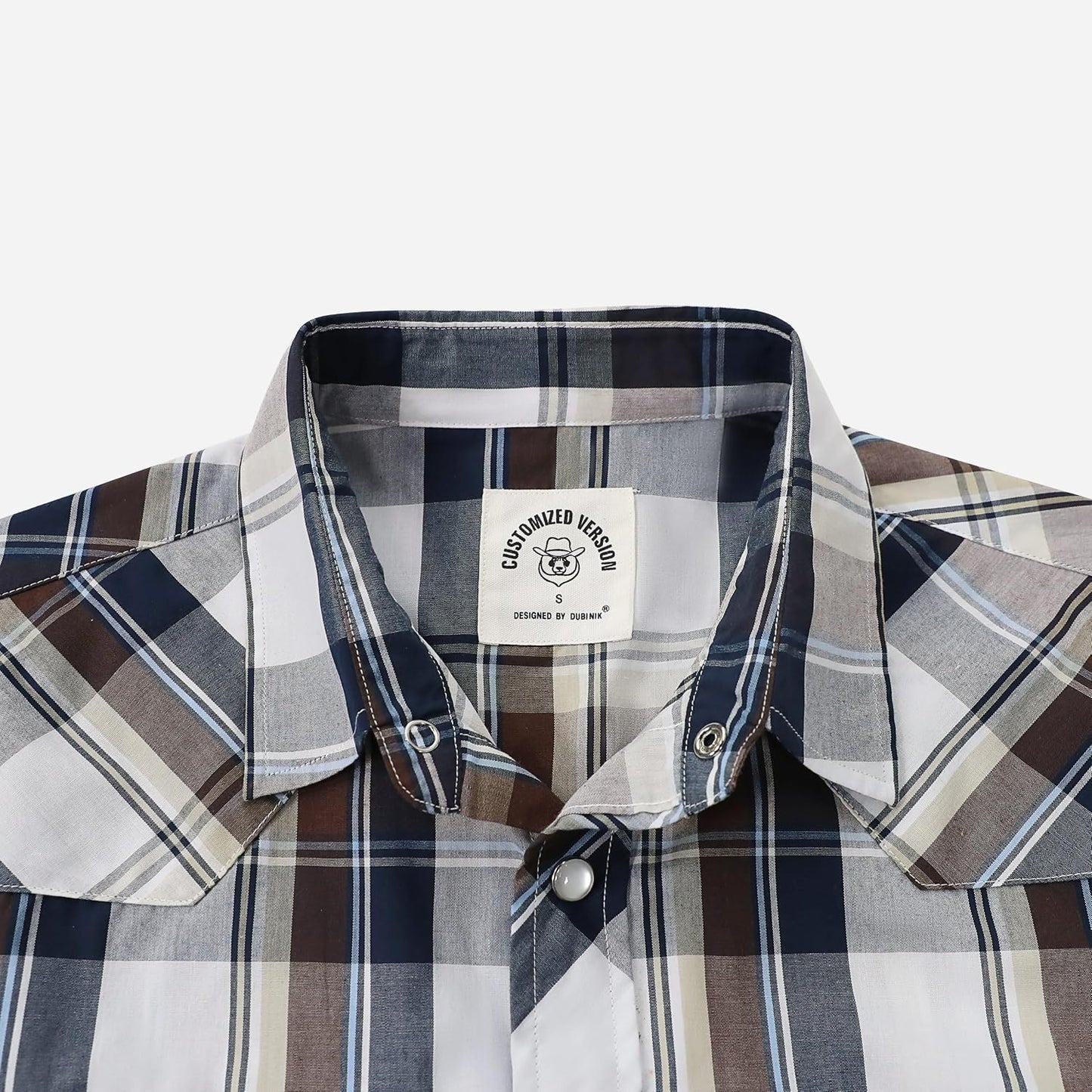 HOTDubinik® Western Shirts for Men Short Sleeve Plaid Pearl Snap Shirts for Men Button Up Shirt Cowboy Casual Work Shirt