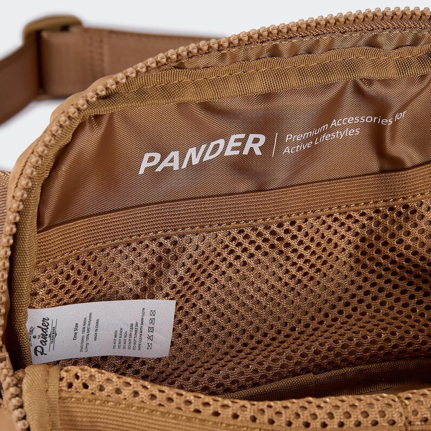 HOTPander Two Way Zipper Fanny Pack Nylon Everywhere Belt Bag for Women, Water Repellent Waist Packs, Crossbody Bags with Adjustable Strap (Caramel Brown).