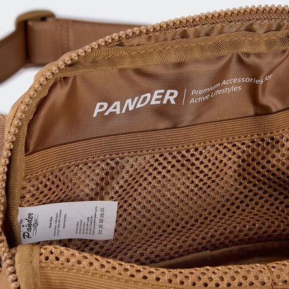HOTPander Two Way Zipper Fanny Pack Nylon Everywhere Belt Bag for Women, Water Repellent Waist Packs, Crossbody Bags with Adjustable Strap (Caramel Brown).