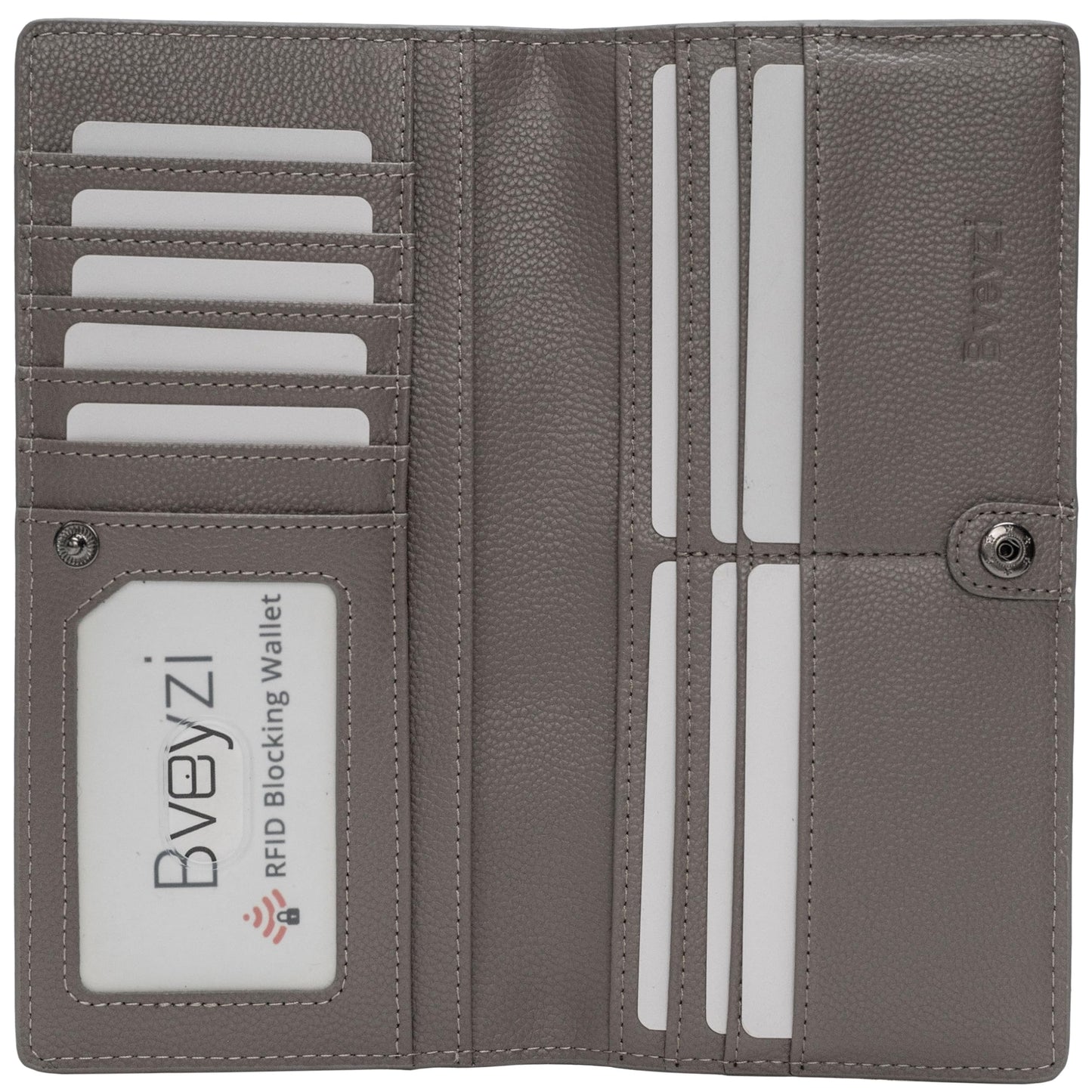 HOTBveyzi Ultra Slim Thin Leather RFID Blocking Credit Card Holder Bifold Clutch Wallets for Women