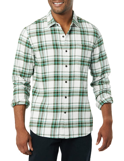 HOTAmazon Essentials Men's Slim-Fit Flannel Shirt, Long Sleeve Button Down Plaid