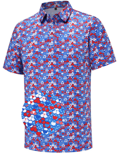 HOTMens Golf Polo Shirts Short Sleeve Moisture Wicking Dry Fit Performance Casual Funny Golf Polo Shirts for Men