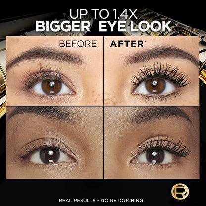 HOTL'Oreal Paris Voluminous Panorama Mascara, Volumizing and Lengthening Mascara, Washable Longwear and Smudge Resistant Make Up, Blackest Black, 0.33 Fl Oz