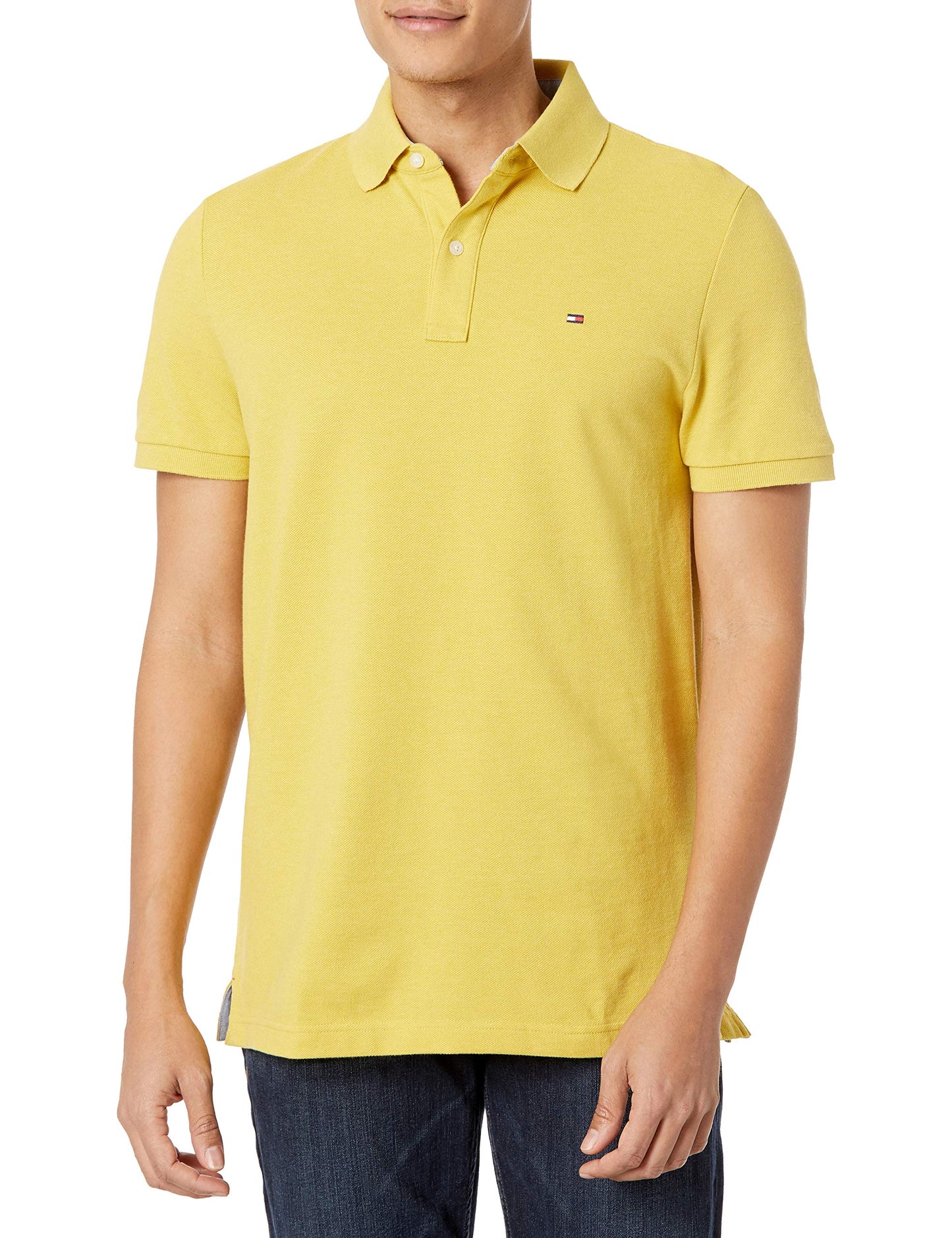 HOTTommy Hilfiger Mens Short Sleeve Cotton Pique Polo Shirt in Regular Fit