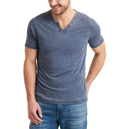 HOTLucky Brand Men's Venice Burnout Notch Neck Tee Shirt