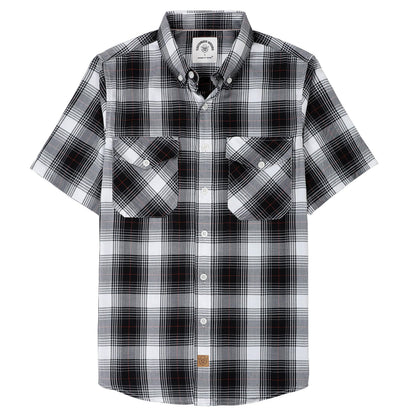 HOTDubinik® Mens Short Sleeve Button Down Two Pockets Soft Vintage Regular Fit Vintage Fishing Casual Shirts