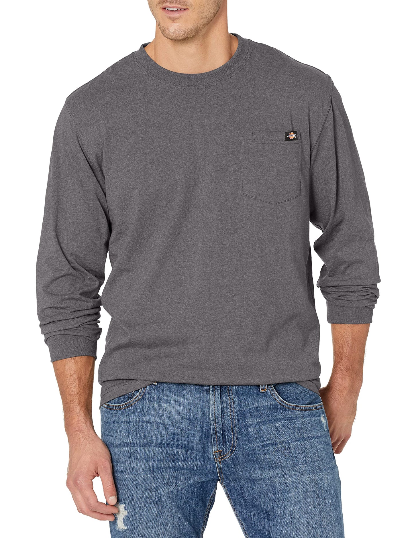 HOTDickies Men's Big and Tall Long Sleeve Heavyweight Crew Neck
