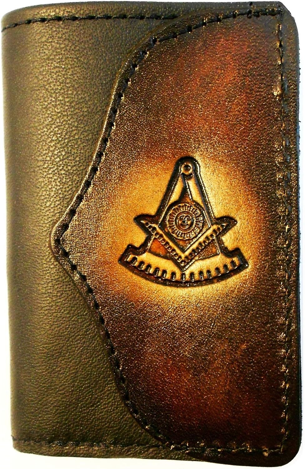 HOTHandcrafted Leather Trifold Wallet Past Master Masonic Mason