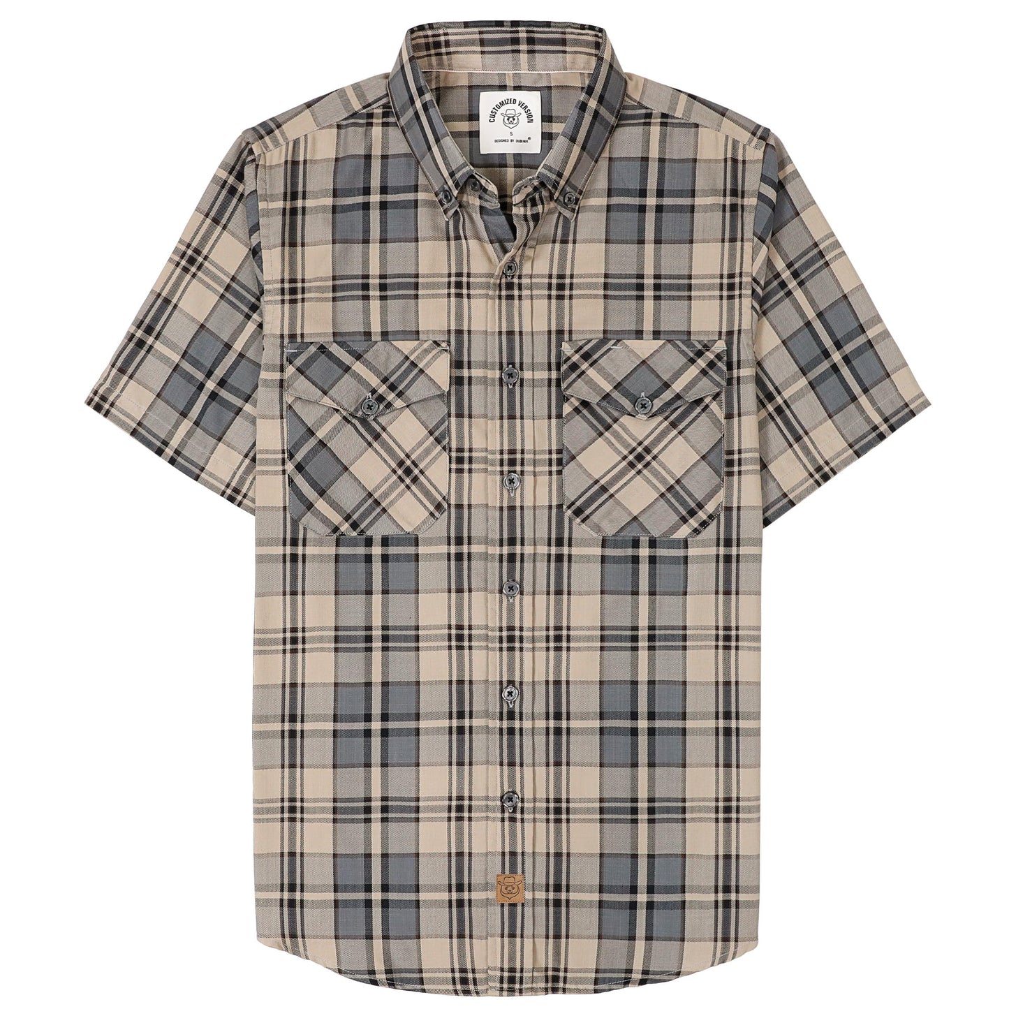HOTDubinik® Mens Short Sleeve Button Down Two Pockets Soft Vintage Regular Fit Vintage Fishing Casual Shirts