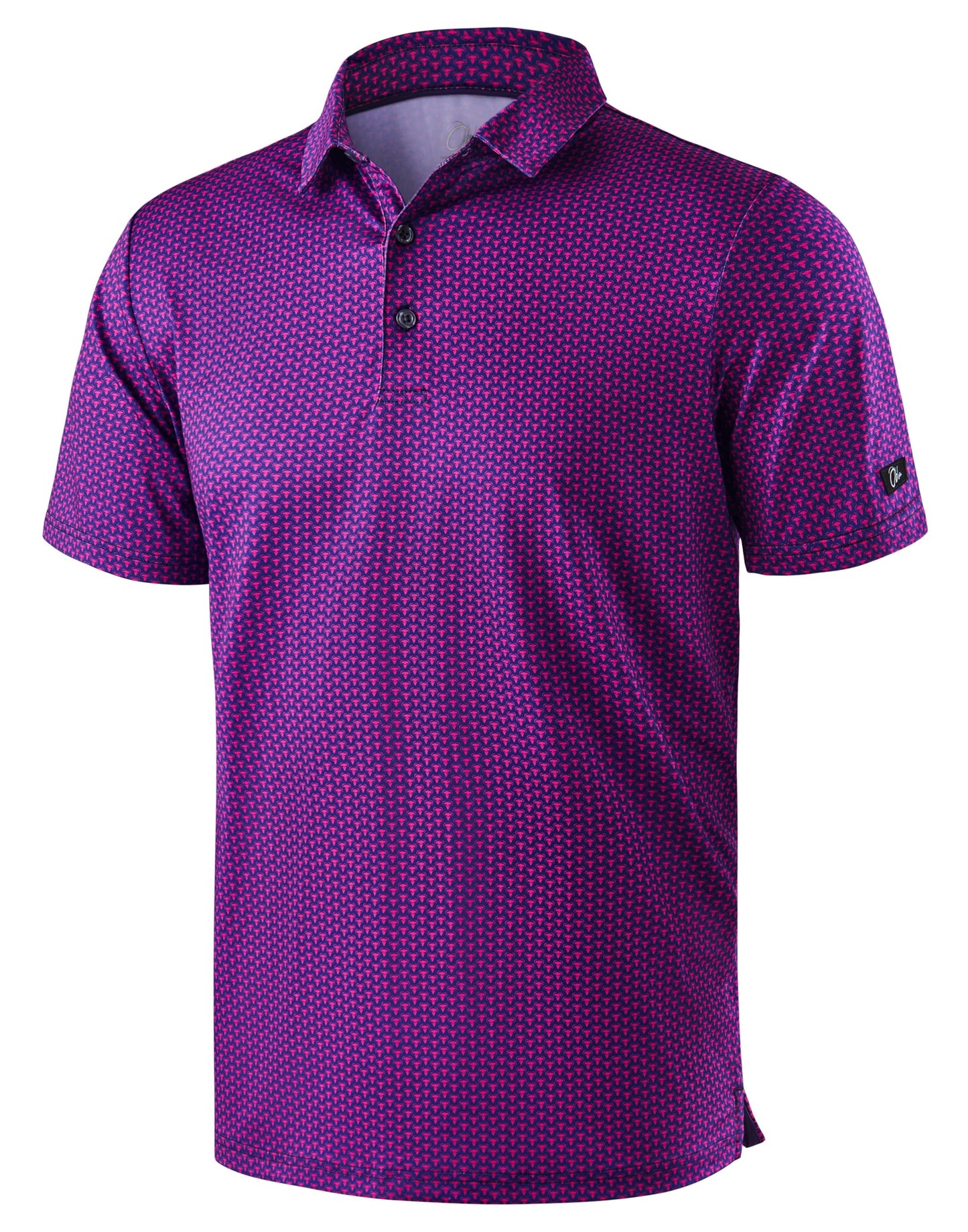 HOTObla Mens Golf Polo Shirts Short Sleeve Dry Fit Performance Moisture Wicking Casual Print Collared Golf Shirts for Men
