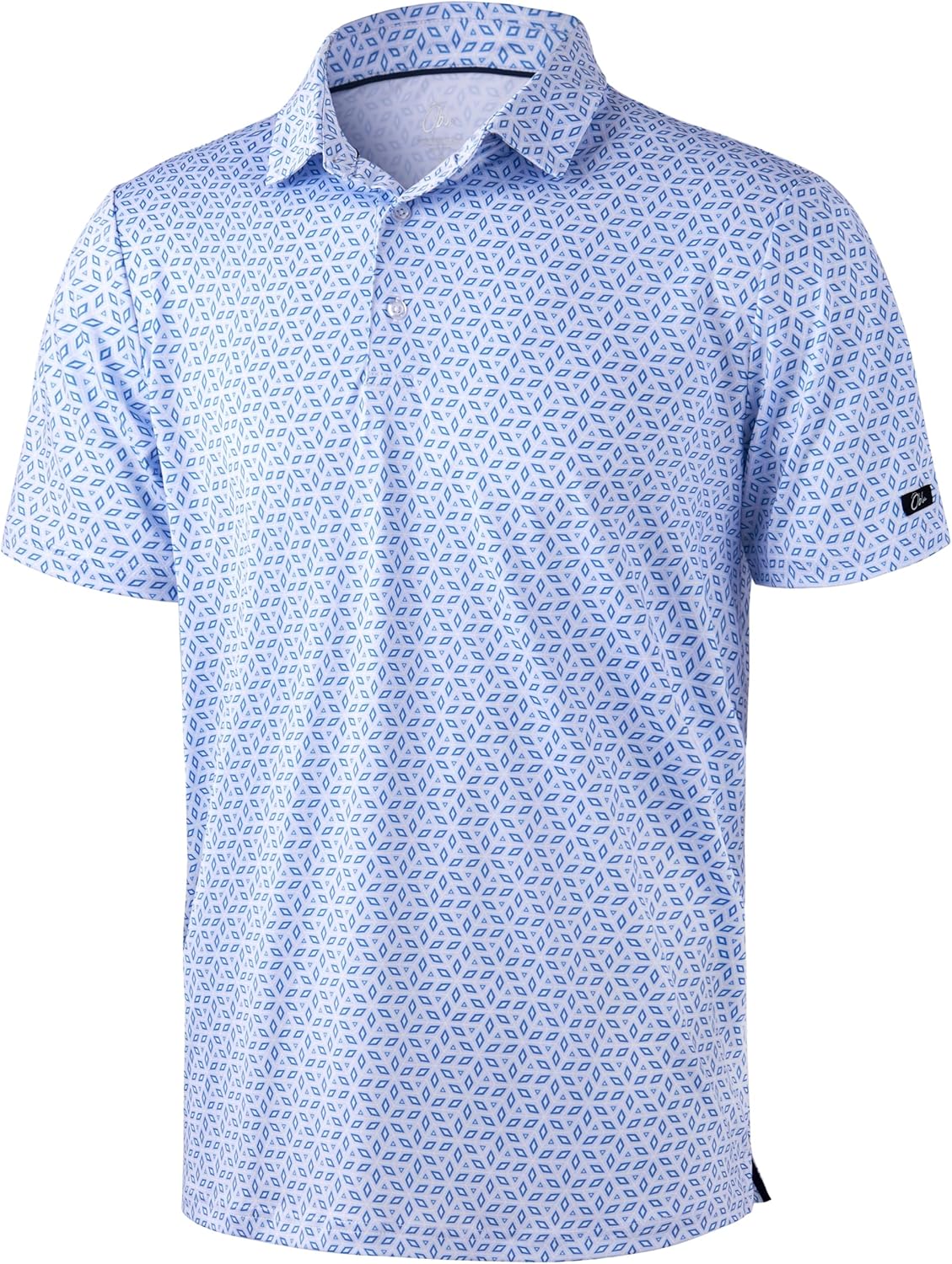 HOTObla Mens Golf Polo Shirts Short Sleeve Dry Fit Performance Moisture Wicking Casual Print Collared Golf Shirts for Men