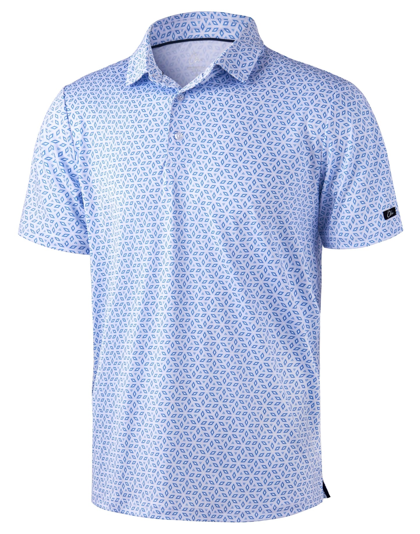HOTObla Mens Golf Polo Shirts Short Sleeve Dry Fit Performance Moisture Wicking Casual Print Collared Golf Shirts for Men