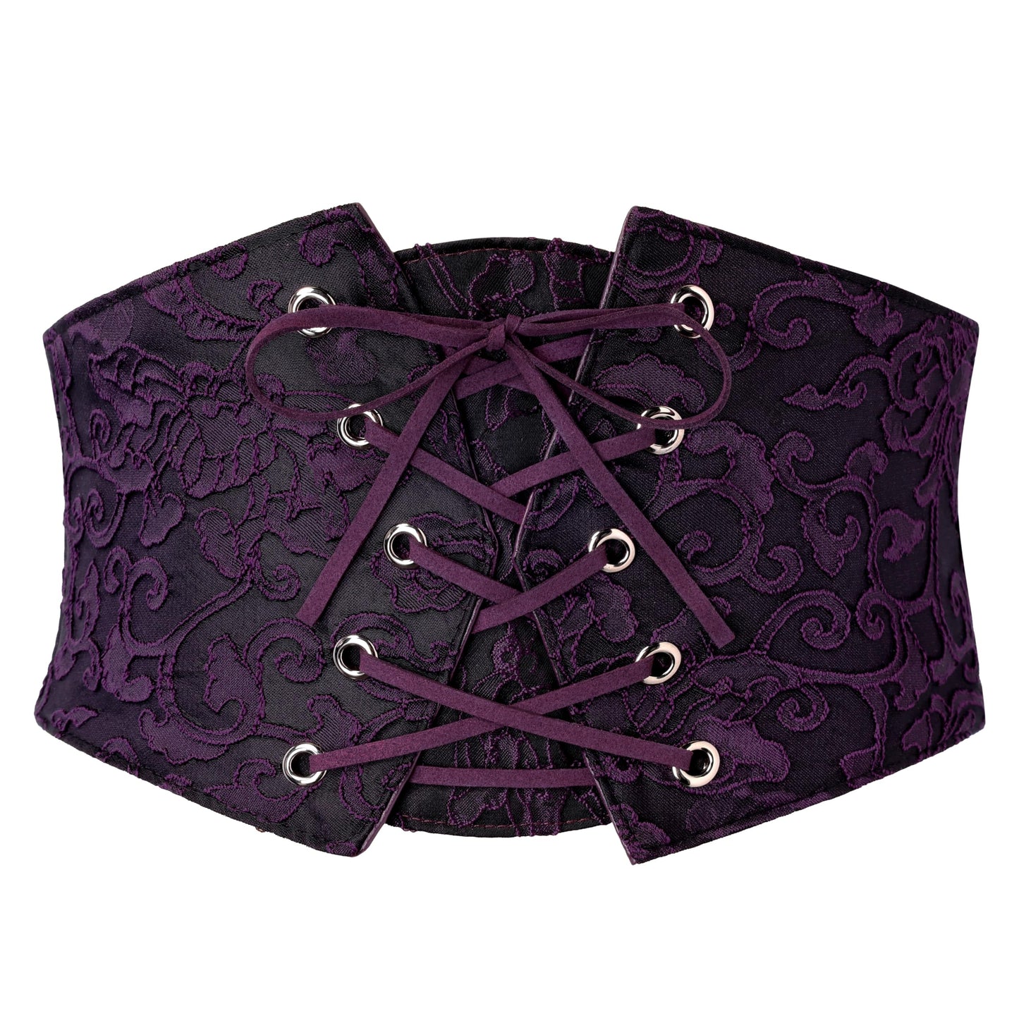 HOTGRACE KARIN Women's Elastic Wide Waist Belt Renaissance Pirate Corset Cinch Belt Cosplay Costume with Press Button